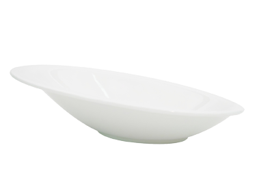 CAC China COL-26 16 Oz. Bone White Porcelain Oval CAC Collection Bowl (2 Dozen Per Case)