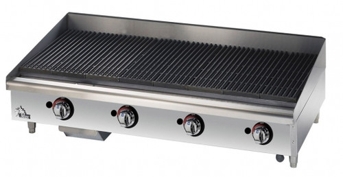 Star 6148RCBF Star-Max® 48" Gas Countertop Charbroiler with Adjustable Manual Controls - 160,000 BTU