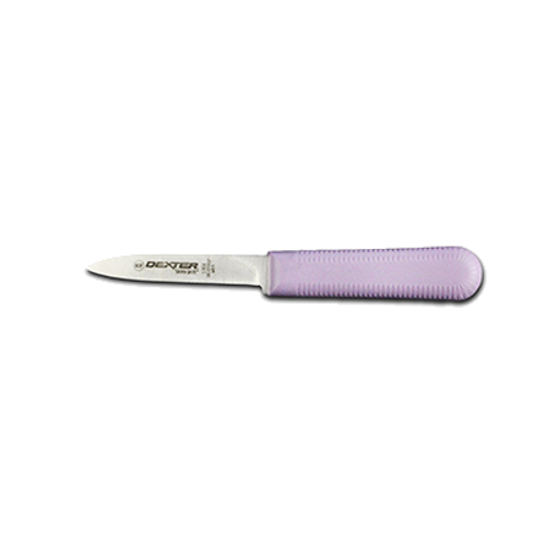 Dexter S104P-PCP 3.25" Cook's Style Paring Knife with Purple Handle