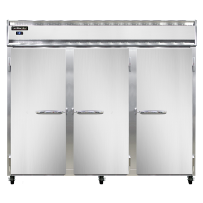 Continental Refrigerator 3RESNSA 85.5" W Three-Section Solid Door Reach-In Extra-Wide Refrigerator