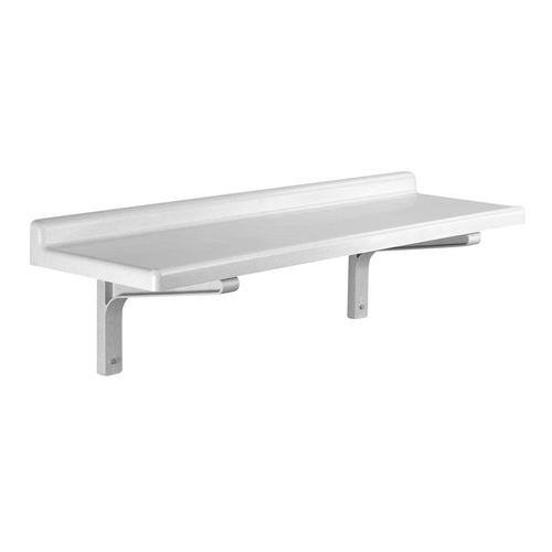 Cambro CSWS1848SK480 Camshelving Shelf Wall-Mounted Solid 48"W Polypropylene 2" Molded Backsplash Speckled Gray