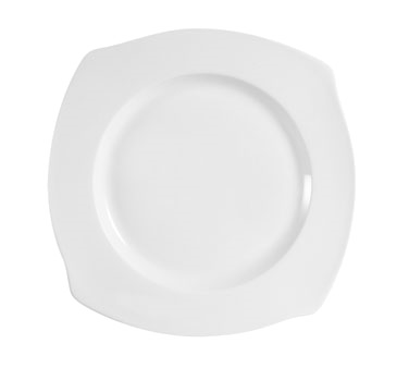 CAC China PHA-20 Super White Porcelain Square Philadelphia Plate (1 Dozen)
