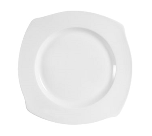 CAC China PHA-20 Super White Porcelain Square Philadelphia Plate (1 Dozen)