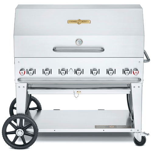 Crown Verity CV-MCB-48RDP-NG 56" Natural Gas Outdoor Charbroiler - 99,000 BTU