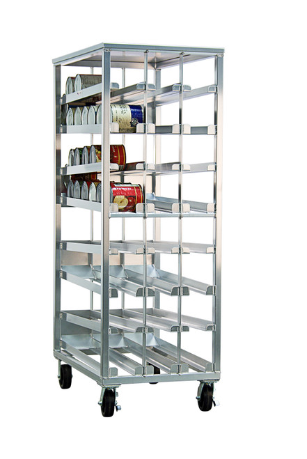New Age 97294CK Mobile Aluminum First in First Out Can Rack Holds (156) #10 Cans