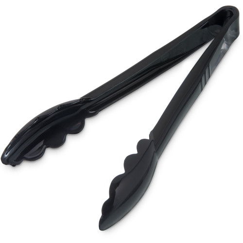 Carlisle 470903 9" L Plastic Black Carly Utility Tongs