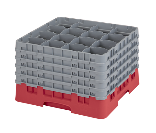 Cambro 16S1058163 Camrack Glass Rack With (5) Soft Gray Extenders - 2 Cases