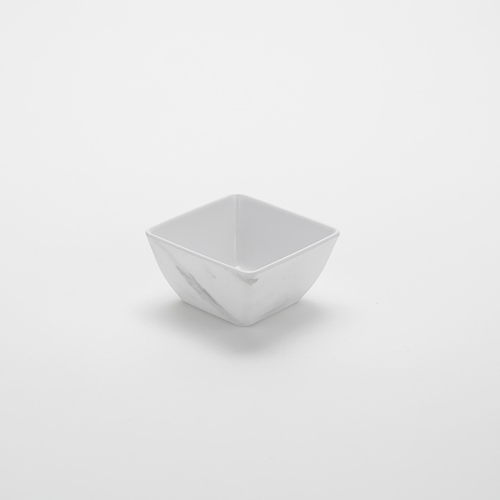 American Metalcraft MWMSQ5 19 Oz. Plastic White Marble Pattern Square Bowl