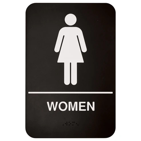 Winco SGNB-606 6" x 9"H Black Sign