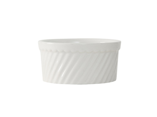 Tuxton BEX-1204 4-5/8" 12 Oz. Ceramic American White/Eggshell Round Souffl (2 Dozen Per Case)