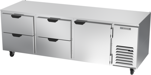 Beverage Air UCRD93AHC-4 93"W Three-Section Reach-In Undercounter Refrigerator