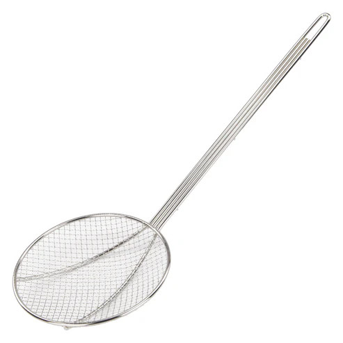 Winco SC-7R 7" W Round Nickel Plated Mesh Skimmer