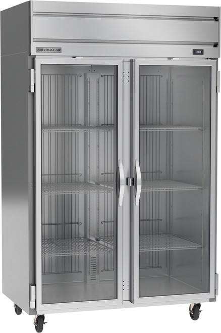 Beverage Air HFS2HC-1G 52" W Two-Section Glass Door Reach-In Horizon Series Freezer - 115 Volts