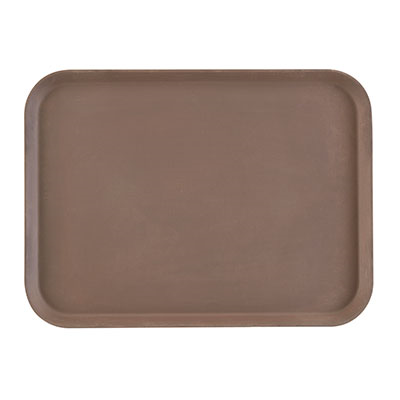 Cambro 1622CT138 16" x 22" Fiberglass Tavern Tan Rectangular Camtread Serving Tray - 12/Case