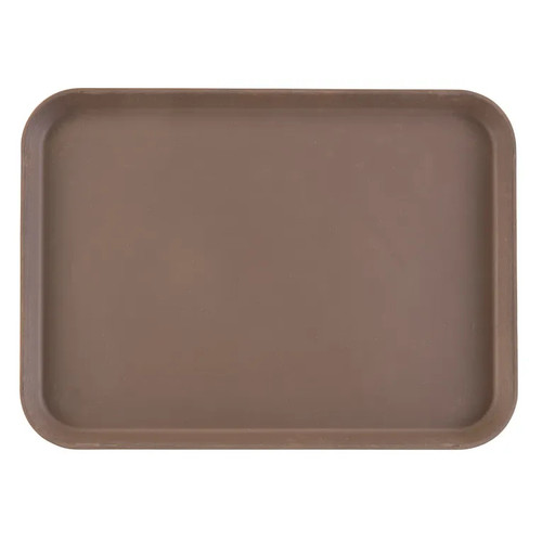 Cambro 1622CT138 16" x 22" Fiberglass Tavern Tan Rectangular Camtread Serving Tray - 12/Case