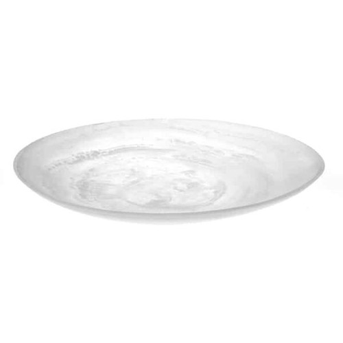 American Metalcraft WSP15 15.63" 74.5 Oz. Resin White Round Translucence Platter