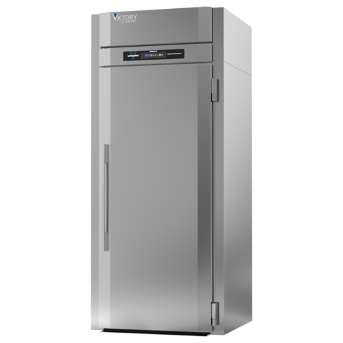 Victory RIS-1D-S1-HC 36.5" W One-Section Stainless Steel Door Roll-In UltraSpec Series Refrigerator Featuring Secure-Temp Technology