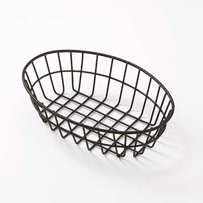 American Metalcraft GOVB69 Metal Black Oblong Grid Basket