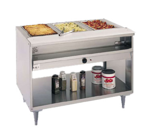 Randell 3314 4 Pans Stainless Steel Open Cabinet Base Electric Hot Food Table - 208 Volts