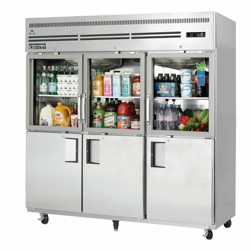 Everest Refrigeration EGSH6 74.75" W Three-Section Reach In Refrigerator