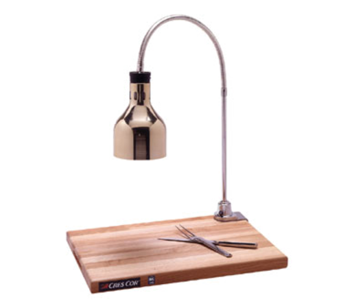 Cres Cor IFW61GL10PB 24" W Brass Hood and Wood Base Portable Infra Red Warmer Countertop Carving Station - 120 Volts