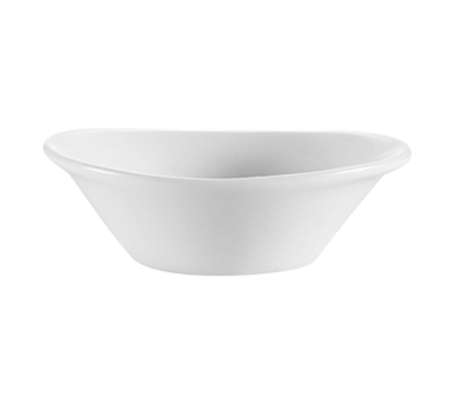 CAC China JEL-4 4 Oz. Super White Porcelain Oval RKF Jelly or Sauce Dish (6 Dozen Per Case)