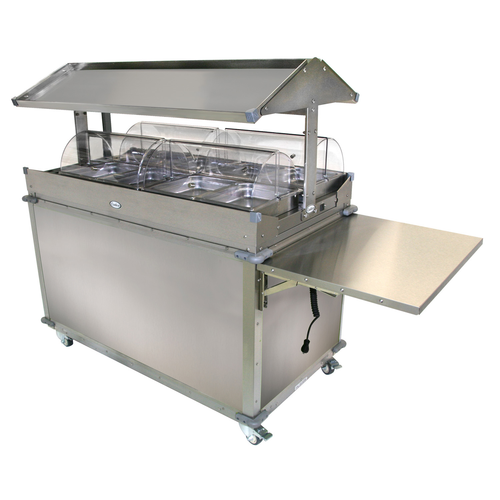 Cadco CBC-GG-4-LST 85.25" W Stainless Steel Electric MobileServ Deluxe Grab & Go Merchandising - 120 Volts