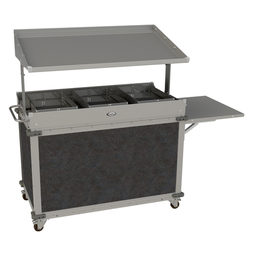 Cadco CBC-GG-B3-L3 Mobileserv Standard Grab & Go Merchandising Cart With Large 1-Sided Grab & Go Shelf On Top