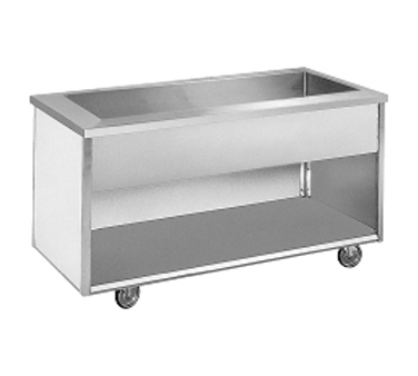 Randell RAN IC-2S 36"W x 30"D x 35 1/2"H 2-Pan Size Stainless Steel Top Iced Cold Pan Open Base Mobile Modular Laminate Exterior with Galvanized Backing RanServe Cold Food Table