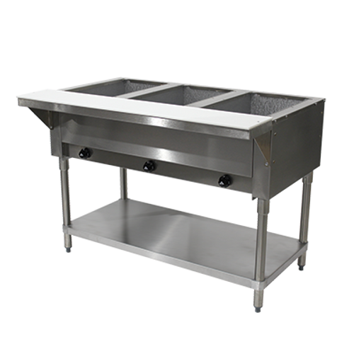 Advance Tabco HF-3G-LP-3 Pan Liquid Propane X Hot Food Table - 10,500 BTU