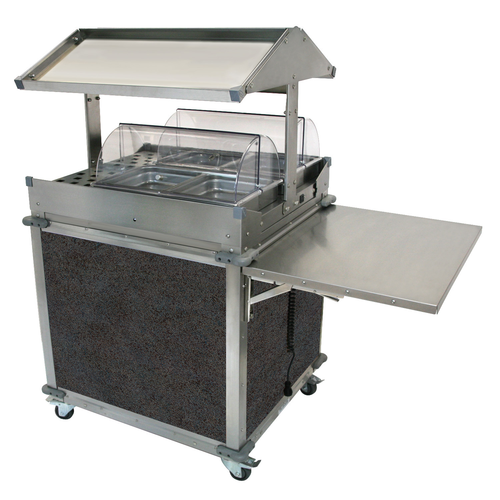 Cadco CBC-GG-2-L3 63.25" W Gray Stainless Steel Electric MobileServ Deluxe Grab & Go Merchandising - 120 Volts