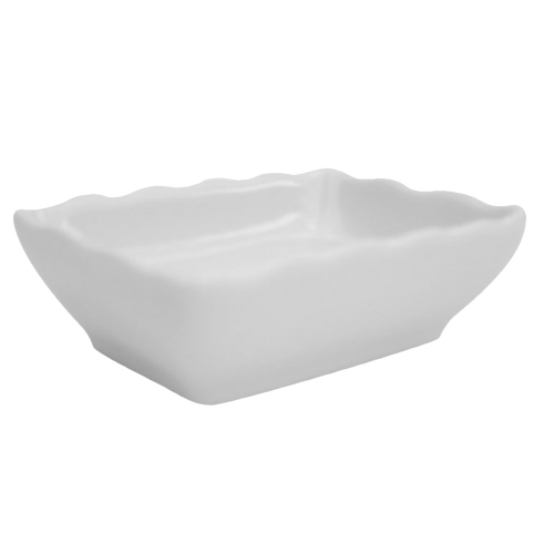 CAC China SHA-32A 4" W X 2.63" D X 1.13" H Super White Porcelain Rectangular Sushia Sauce Dish (4 Dozen Per Case)