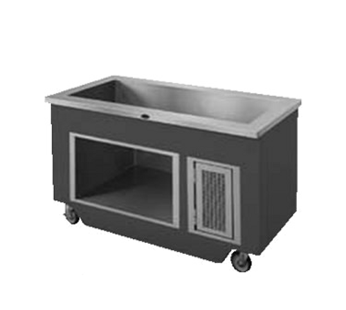 Randell RANFG IC-5 72"W x 30"D x 35 1/2"H 5-Pan Size Stainless Steel Top Fiberglass Body Iced Cold Pan Enclosed Base Mobile Modular RanServe FG Cold Food Table