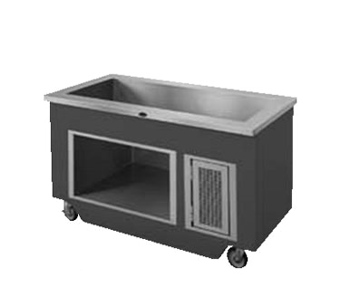Randell RANFG IC-3S 48"W x 30"D x 35 1/2"H 3-Pan Stainless Steel Top Fiberglass Body Iced Cold Pan Open Base Mobile Modular RanServe FG Cold Food Table