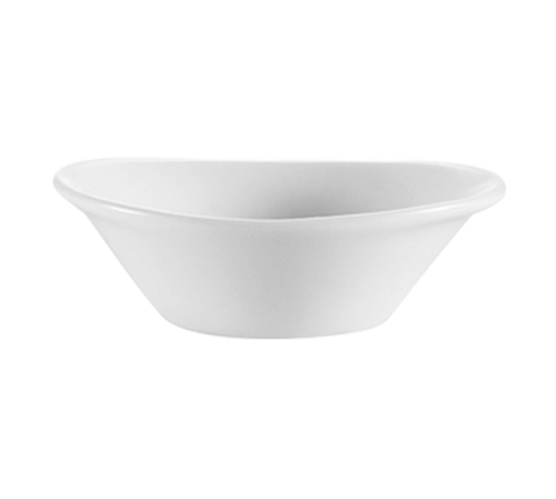CAC China JEL-3 3 Oz. Super White Porcelain Oval RKF Jelly or Sauce Dish (6 Dozen Per Case)