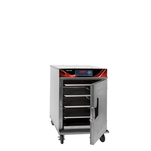 Cres Cor 1200HHSSSPLITDX 26.63" W Stainless Steel Solid Half-Height Mobile Heated Cabinet - 120 Volts