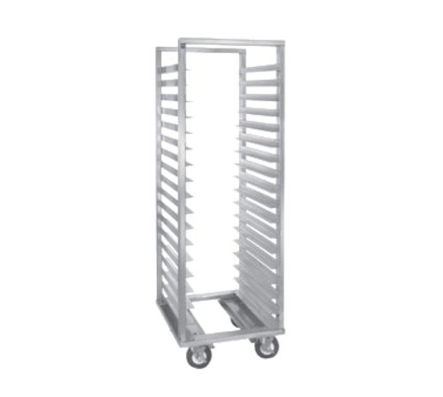 Cres Cor 2071818D 18 Pans Aluminum End Load Open Frame Design Angle-Type Uprights Roll-In Refrigerator Rack with Perimeter Bumper and Enclosed Base