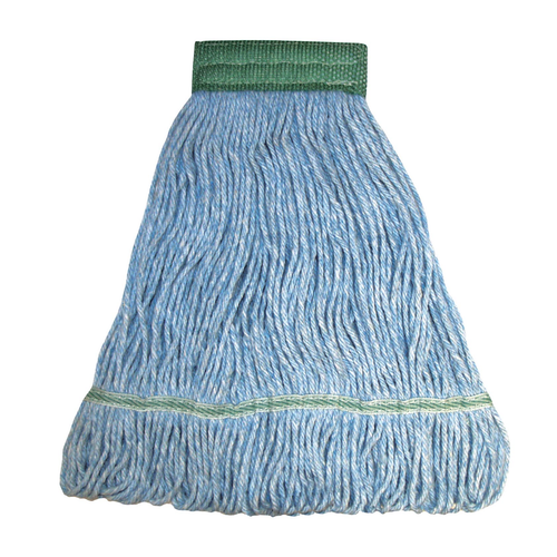 Continental Commercial A02602 Looped-End Medium Blue Blend HuskeePro Wet Mop