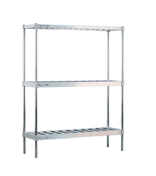 New Age NS933 60"W x 18"D x 76"H Aluminum Keg Rack with 3 Shelves
