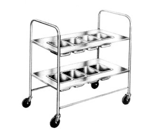 Piper Products 718 Stainless Steel Solid Lower Shelf 4" Swivel Casters Silverware Cart