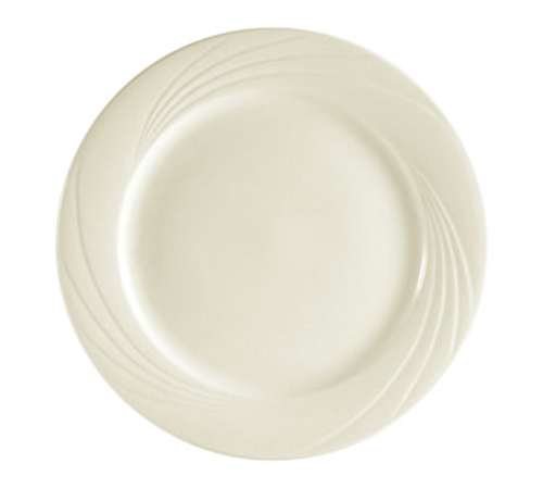 CAC China GAD-21 12" Dia. Bone White Porcelain Round Garden State Plate (1 Dozen)