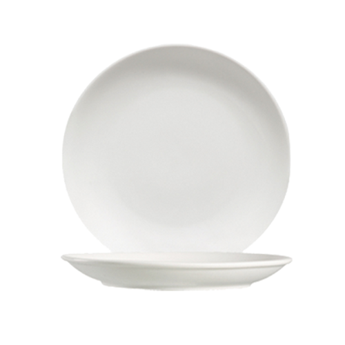 CAC China 101-9C 9.25" Dia. Bone White Porcelain Round Lincoln Plate (2 Dozen Per Case)