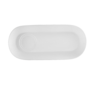 CAC China CTY-88 Super White Porcelain Oval CitySquare Breakfast Platter (2 Dozen Per Case)