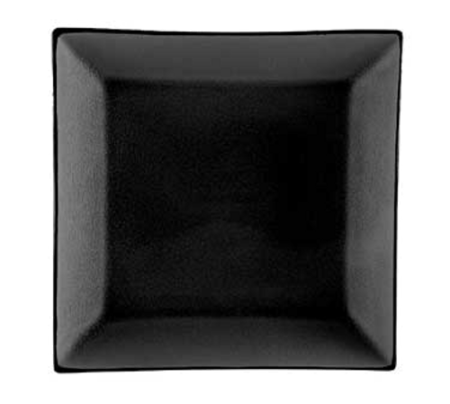 CAC China 666-5-BLK Black Ceramic Square Japanese Style Plate (3 Dozen Per Case)