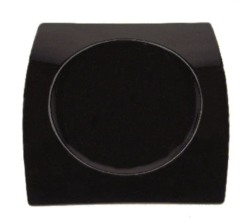 CAC China FSB-21-BLK Black Porcelain Rectangular Fashion Bridge Plate (4 Each Per Case)