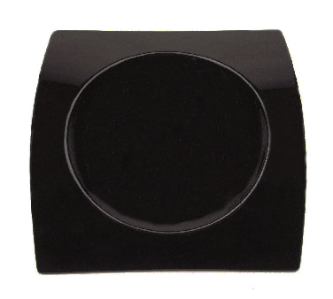 CAC China FSB-21-BLK Black Porcelain Rectangular Fashion Bridge Plate (4 Each Per Case)