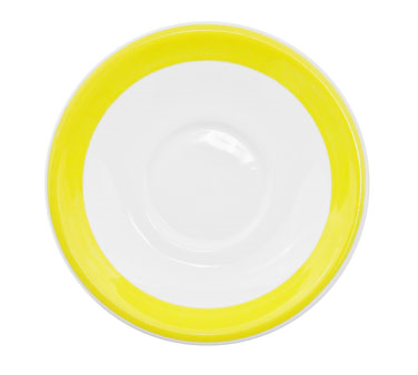 CAC China R-2-Y 6" Dia. Yellow Ceramic Round Rainbow Saucer (3 Dozen Per Case)