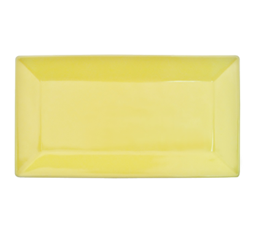 CAC China KC-12-SFL Sunflower Ceramic Rectangular Color Arts Platter (2 Dozen Per Case)