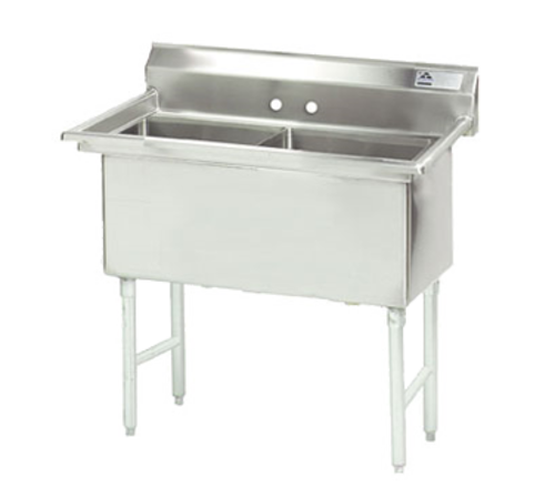 Advance Tabco FC-2-1818-X 40" - 53" 16-Gauge Stainless Steel Two Compartment Fabricated Sink