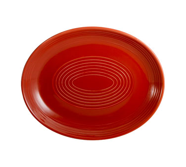 CAC China TG-13C-R Red Porcelain Oval Tango Platter (1 Dozen)